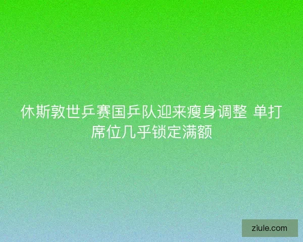休斯敦世乒赛国乒队迎来瘦身调整 单打席位几乎锁定满额